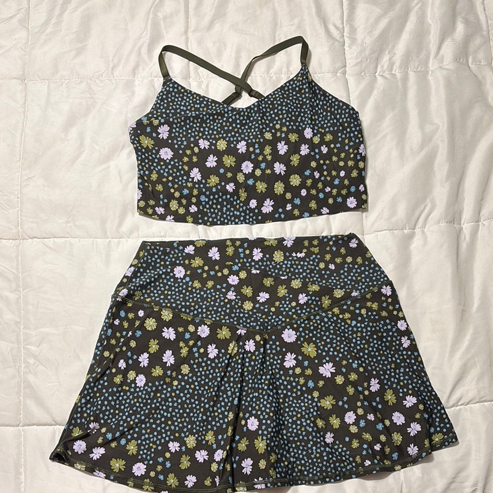 Floral Two-Piece Set with Strappy Top